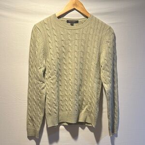 Brooks Brothers Cable Knit Green Crewneck Sweater